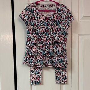 Epic Threads Pink and Blue Floral Top